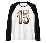 baseball compleanno ragazzo adolescente 15 anni 15th bday party maglia con maniche raglan