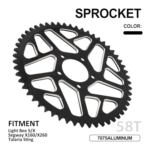 Image of 58T Sprocket CNC for Surron Sur Ron Light Bee X /S Talaria Sting MX3 /R MX4 Talaria XXX X3 E-Ride Pro SS /S Rawrr Mantis Electric Dirt Bike Black