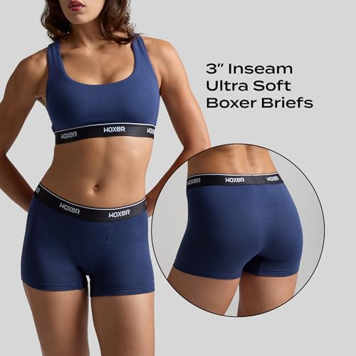 Image of Woxer Womens Boxers - Star 3 inch Boy Shorts Underwear for Women - Boxer Briefs