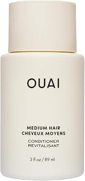OUAI Medium Conditioner Travel Size - Hydrating Hair Conditioner with Coconut Oil, Babassu Oil, and Keratin - Strengthens, Repairs and Adds Shine - Paraben and Phthalate Free Hair Care Products - 89ml