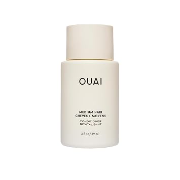 OUAI Medium Conditioner Travel Size - Hydrating Hair Conditioner with Coconut Oil, Babassu Oil, and Keratin - Strengthens, Repairs and Adds Shine - Paraben and Phthalate Free Hair Care Products 3 Oz