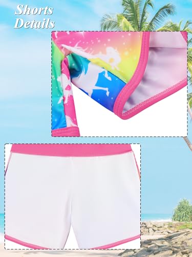 Image of BAOHULU Girls Rash Guard Swimsuit 2 Pieces Long Sleeve Bathing Suit UPF 50+ Quick Dry Beach Swimwear Size 3-14 Years