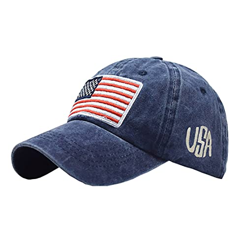 Gorra de béisbol ajustable con bandera americana miniatura 1