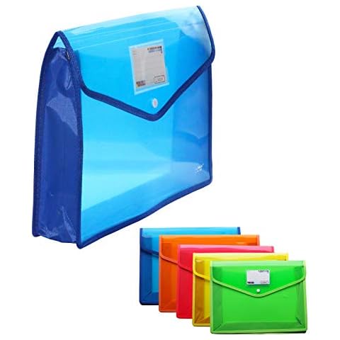 5 Pack Waterproof Transparent Expandable B4 Plastic File Folders Cover
