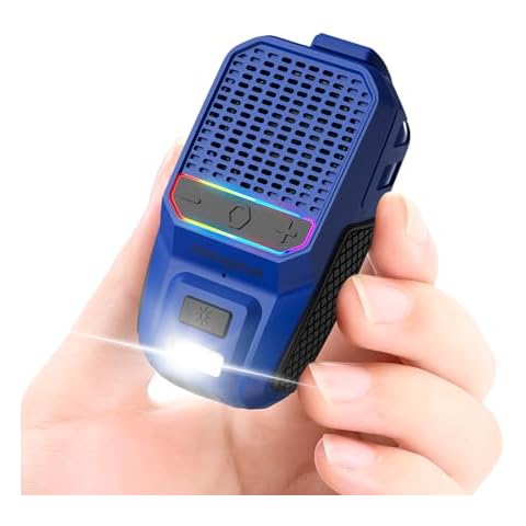 Wearable Bluetooth Speaker, Clip-On Wireless Jobsite Speaker with Built-in Mic for Hands-Free Music and Calls Small Speaker with LED Light,15H Battery Life Waterproof Speaker for Outdoor Hiking/Biking Cover
