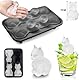 Eiswürfelform,Katze Eis Würfel Tray Form - 3D Katze Form Eis Würfel Trays,Eiswürfelbehälter Mit Deckel,4-Fach Eis Würfel Formen Für Whisky Bier Wein Kaffee