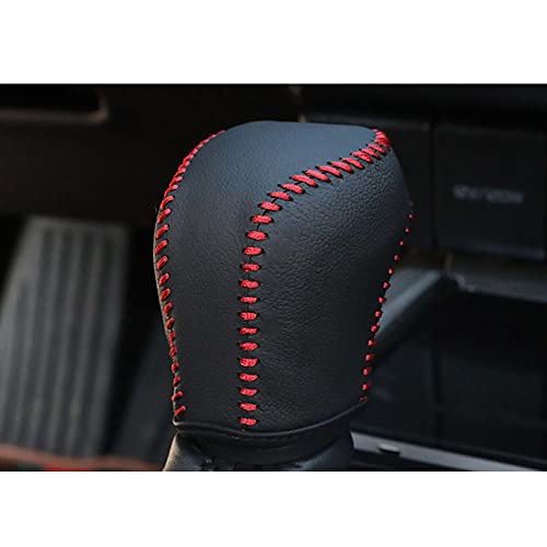 XITER for Genuine Leather Gear Shift Knob Cover Car Protect Accessories Case for Toyota Camry 2018-2025 (Red Stitches)