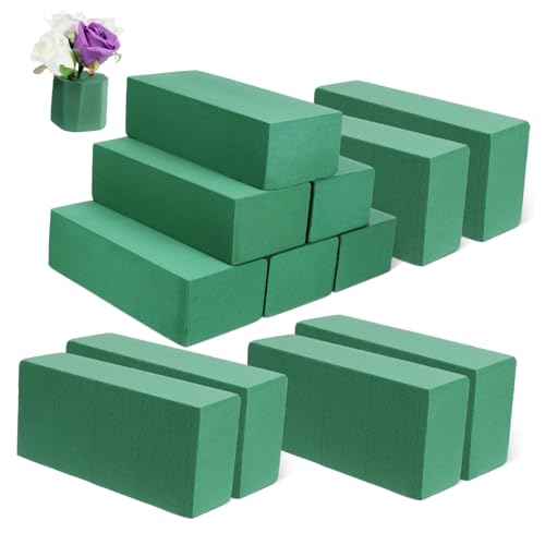 OSALADI 12Pcs Absorbent Floral Foam Blocks for Flower Arrangements High Absorbency Flower Mud Base Reusable and Sturdy for Fresh Artificial Flowers