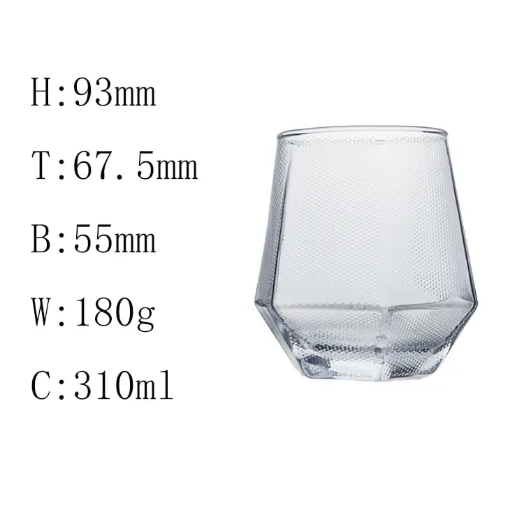 Image of Whiskey Glasses Set of 6 pcs- 300 ml Bar Glass for Drinking Bourbon, Whisky, Scotch, Cocktails, Cognac- Old Fashioned Cocktail Tumblers (2, Flate)