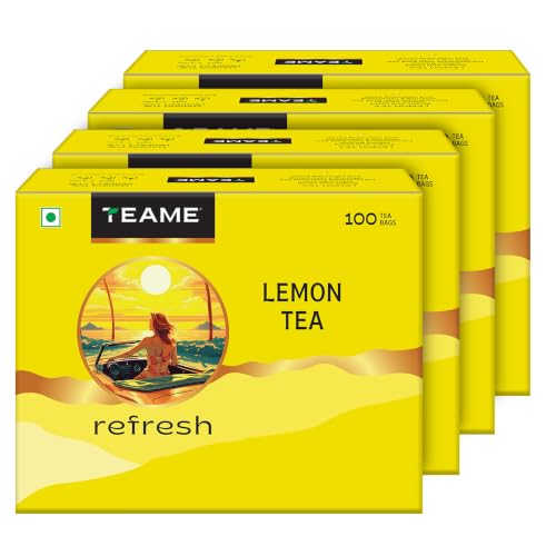 Image of TE-A-ME Lemon Tea 400 Bags | Lemon Black Tea | Pack of 4 (100 Bags x 4)