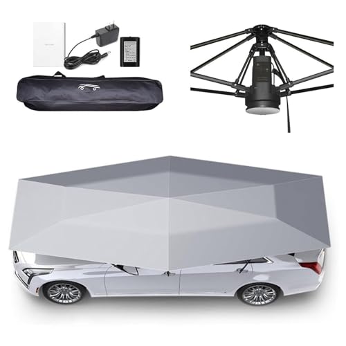 SOTIKARERY Carpa De Sombrilla para Sombrilla De Cubierta De Automóvil,Tienda De Campaña para Coche Totalmente Automática, Toldos De Techo Plegables, Cubierta para Coche con Remoto 4.2MBlue