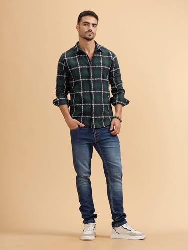 Image of WROGN Men's Cotton Shirt | Textured | Regular Fit