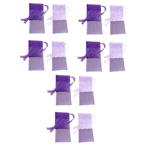 PACKOVE 24Pcs Lavender Sachets Drawstring Organza Pouches for Aromatic Wardrobe Home Scented Bags for Lavender Spices and Jewelry Storage