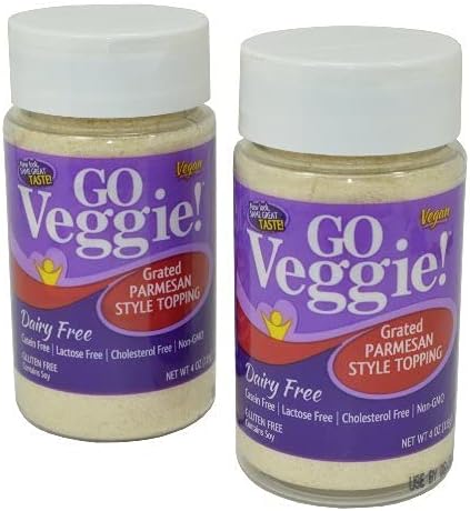 Go Veggie Vegan Parmesan Cheese (Pack of 2) (4 Ounces) by Go Veggie
