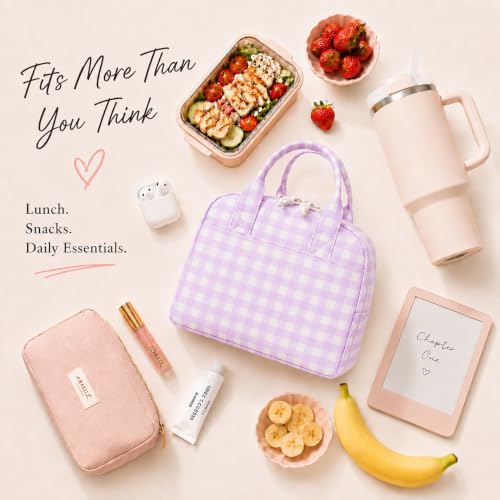 Image of LOVELYWIND Lunch Box for Women Cute Lunch Bags for Women Lunch Tote Bags Reusable Insulated Lunch Box Large Capacity Reusable Insulated Cooler for Work or Travel Gifts or Beach