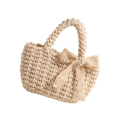 XUZHID Women's Shoulder Bags, Straw Beach Bags, Handwoven Tote Purse with Top Handle, Casual Straw Clutches, Beige