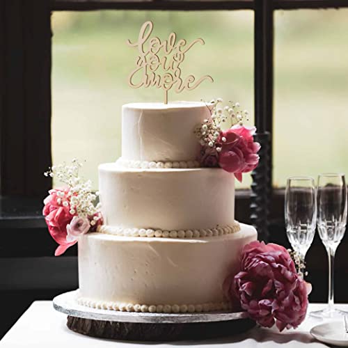 Love You More Cake Topper - Wedding Cake Topper Decoration, Wood Cake Toppers Love You More Sign, Smash Cake Topper, Wedding Cake For Photo Booth Props, Cake Decorating Supplies, First Anniversary #TOP5