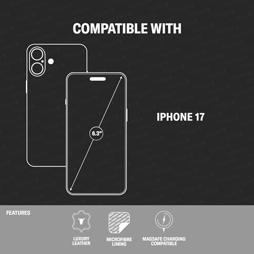 Coque en cuir iPhone 17 compatible MagSafe TORRO étui antichoc fin - 2