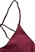 CUPSHE Fashion Women's Solid Color Cross Back Padding Bikini Set, Burgundy (S)
