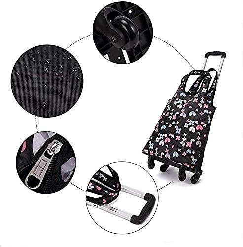 JHYFT Einkaufstrolley Multifunktions-Einkaufstrolley Zusammenklappbare Trolley-Taschen Abnehmbare Falttasche mit Rädern… – Bild 7