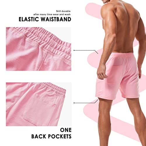 Image of AMY COULEE Mens Athletic Workout Shorts 5.5 inch Cotton Casual Shorts Elastic Waist Joggers Sports Sweat Shorts