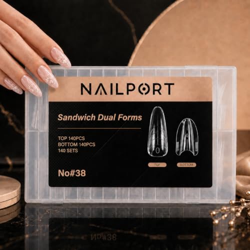 Badem (Almond) Protez Tırnak Sandwich Dual Üst Form Jel Polygel Acrygel, Akrijel ve Polijel için Dual Form Şablon 280'li WN-DF038