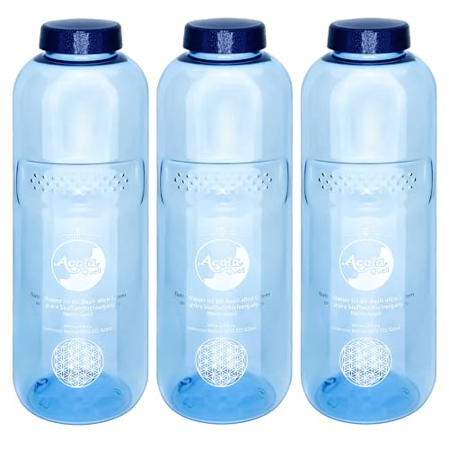 Acala Tritan - Bottiglie, kit risparmio con fiore della vita, 1 l