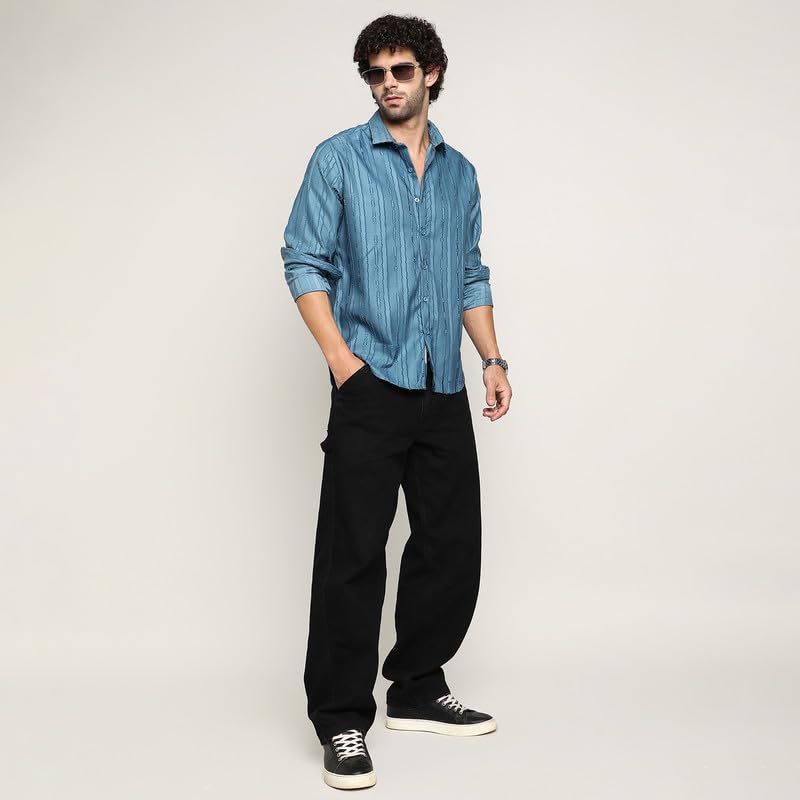 Image of CAHOOT Men's Shirt for Casual Wear | Mid-Rise | Regular Fit | Button Closure | Shirt Crafted with Comfort Fit for Everyday Wear