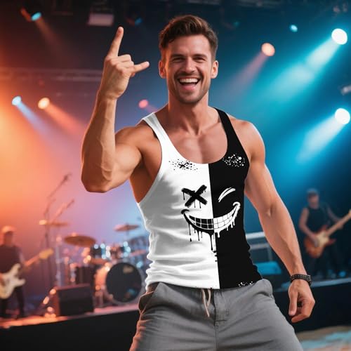 Mens Rave Tank Tops 3D Graphic Sleeveless Summer Sports Gym Quick Dry Workout T-Shirt2