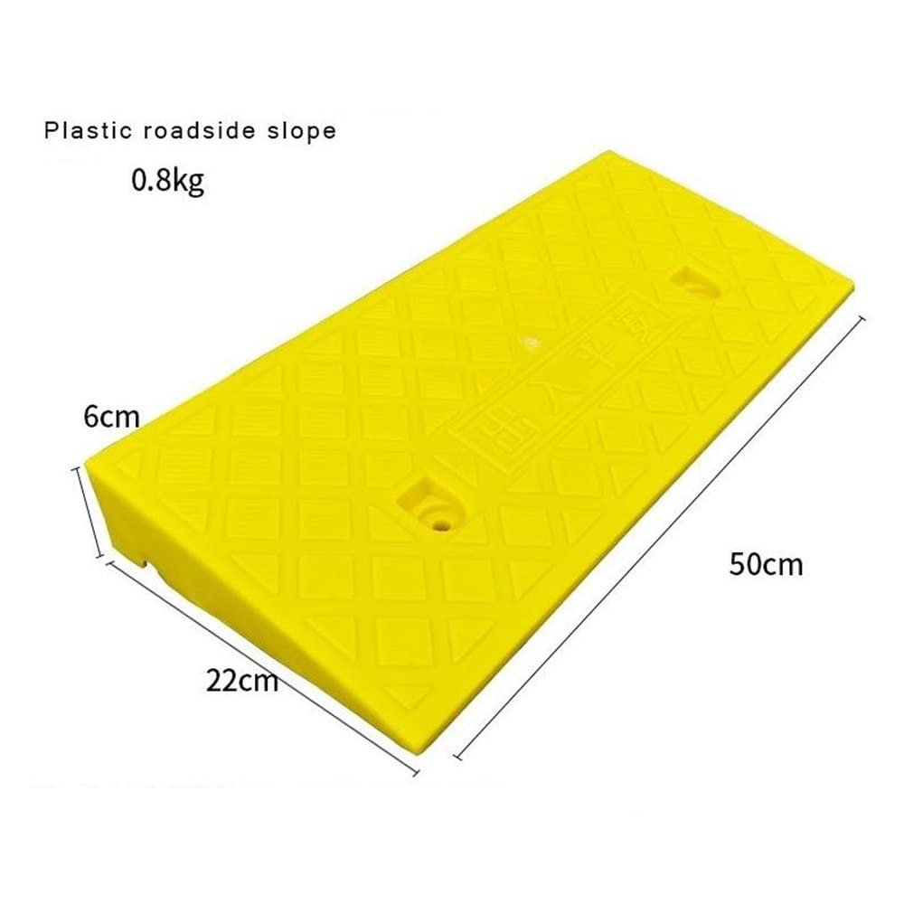 Rampa progowa do drzwi dla wózków inwalidzkich, antypoślizgowa, gumowa krawężnik, 50 x 22 x 6 cm, wysokość 3-22 cm, żółta dla łatwej mobilności i bezpieczeństwa