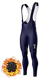 Sparx Herren Winter Radfahren Thermo Roubaix Trägerhose Gepolsterte Trägerhose High Viz Bike Leggings, Marineblau, XXL