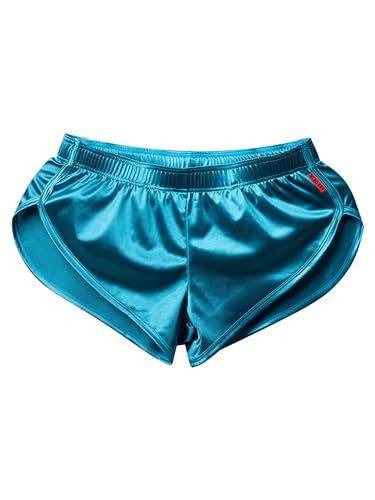 easyforever Men's Satin Side Slit Boxer Shorts Elastic Waistband Trunks Underwear Pajamas Bottoms