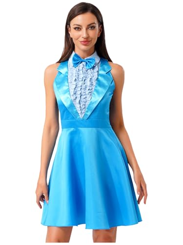 Zaldita Womens Dumber Costume Dumb Suits Harry And Lloyd Dress 80s 90s Movie Dress for Halloween Cosplay Blue Medium