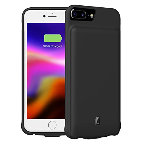 Battery Case for iPhone 7 Plus/8 Plus/6 Plus/6s Plus,7000mAh Portable Protective Charging Case Compatible with iPhone 7 Plus/8 Plus/6 Plus/6s Plus (5.5 inch) Rechargeable Extended Battery-Black