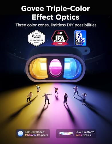 Image of Govee Permanent Outdoor Lights Prism, 100ft with 36 Triple-Color Lighting Heads, 100+ Scene Modes, Up to 60lm for Outdoor Decor, IP68 Waterproof, Works with Alexa, Google Assistant & Matter, White