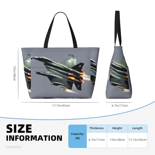 Jet Fighter Large Capacity Foldable Tote Bag Women Beach Tote Bag Handbag Gym Bag Travel Shopping Bag4