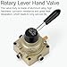 VIILOCK Rotary Lever Hand Valve HV-02, 3 Position 4 Way 1/4