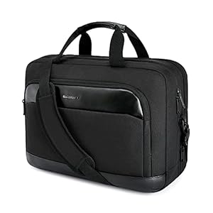 BAGSMART Laptop Bag 17.3 Inch, Laptop Briefcase for Men Women, Large Expandable Computer Bag for Business, Work, Travel (Black)