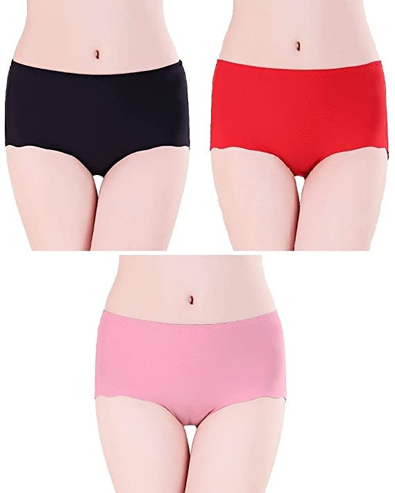 Image of LOURYN KOULYN Women's Ice Silk Seamless Hipster Panties(S to 3XL) (Pack of 3)