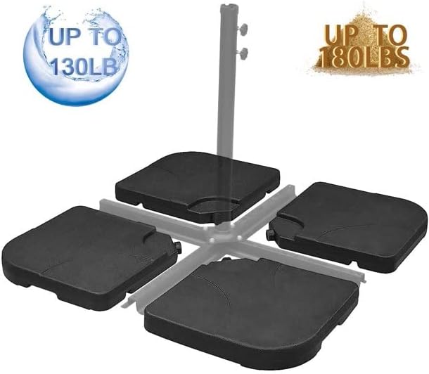 Miniatura 3 de eZone Soporte circular para sombrilla de patio con desplazamiento en voladizo de 4 piezas, la base llena hasta 160 libras..