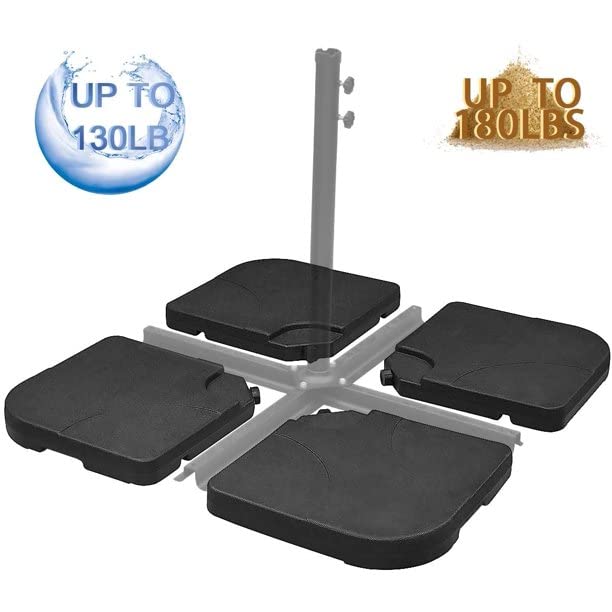 eZone 4-Piece Cantilever Offset Patio Circular Umbrella Stand, Base Fills Up to 160lbs…