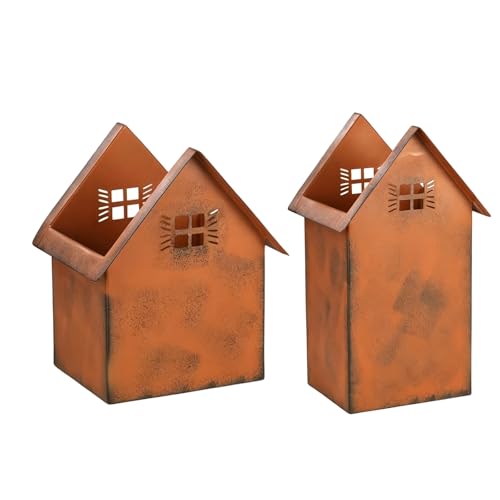 Soporte para exteriores Rusty con forma de casa para renovar patios apagados 5