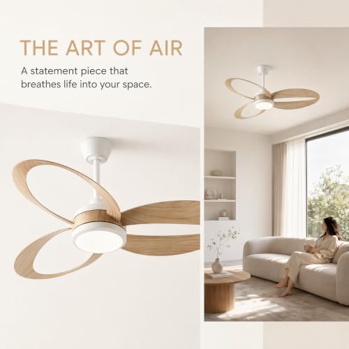 TAVZAKE 42 Inch Ceiling Fan with Light | Modern Low Profile Flush Mount — view 6