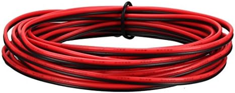 sourcing map Red Black Wire 2pin Extension Cable Cord 28 AWG Parallel Wire Tin Plated Copper 3 Meters Length Red Black for LED Strip Light