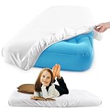 Breling Kids Air Mattress Fitted Sheets Compatible with Intex Cozy Kidz (Sheet Only) Toddler Inflatable Mattress Sheets for Kids Sleepover Party Travel Camping Airbed(White,1 Pcs)