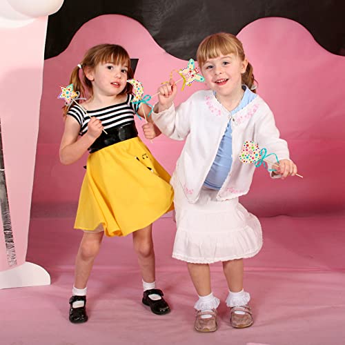 OPUHOHR 18 Stück DIY Zauberstab für Kinder, Holz Bastelset Kinder Mädchen, Party Mitgebsel Prinzessin Basteln mit Prinzessin Zauberstab/Edelstein Aufkleber/Glitzerbändern