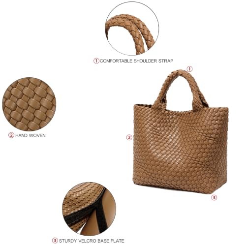 Image of JINMANXUE Fashion Woven Bag Shopper Bag Travel Handbags and Purses Women Tote Bag Large Capacity Shoulder Bags