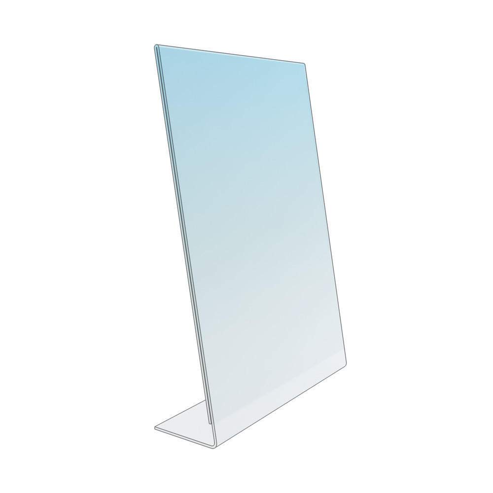 Sparpaket / 5 x Acrylglas-L-Ständer DIN A4 Hochformat / schräg / Menükartenhalter / Tischaufsteller / Plakataufsteller / Werbeaufsteller / zur Präsentation von Produkt- und Preisinformationen / Schaufenster / Messestand