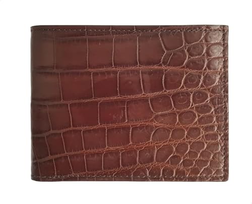 Genuine crocodile leather wallets men alligator leather Wallets for Mens skin mens alligator wallets skin wallet for men (Brown HornBack)