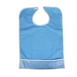 Material: PVC. ULTNICE Babero para Adulto Impermeable Babero Adulto Reutilizable (azul claro)